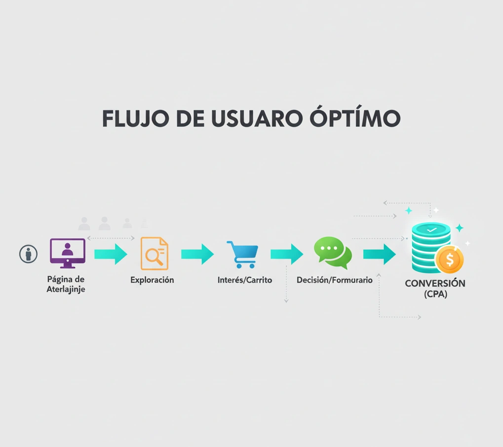"Flujo de usuario optimizado en CPA para conversiones rápidas"