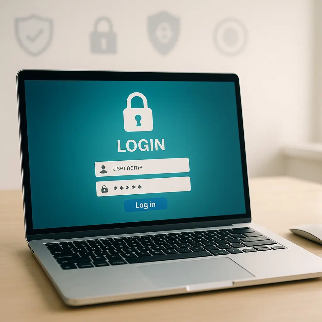 alt="Pantalla de inicio de sesión ilustrando la política de privacidad y protección de datos en Montero Marketing CPA"