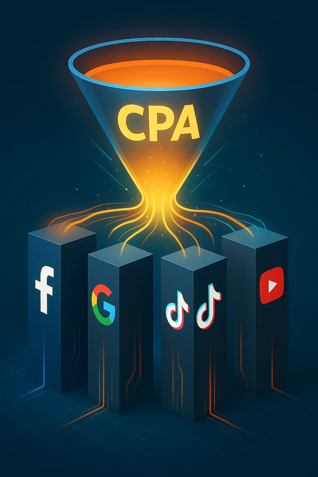 Comparativa plataformas publicitarias CPA 2025 en embudo de conversión
